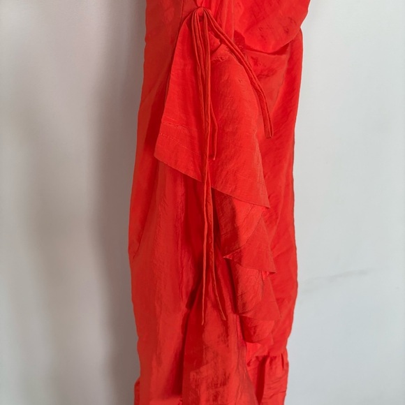 cinq a sept High Neck Maxi Dress with Side Ruffle Size 6 - Picture 5 of 14